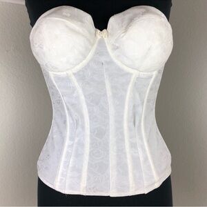 Felina Lingerie White corset bra 36C Bustier floral shape wear